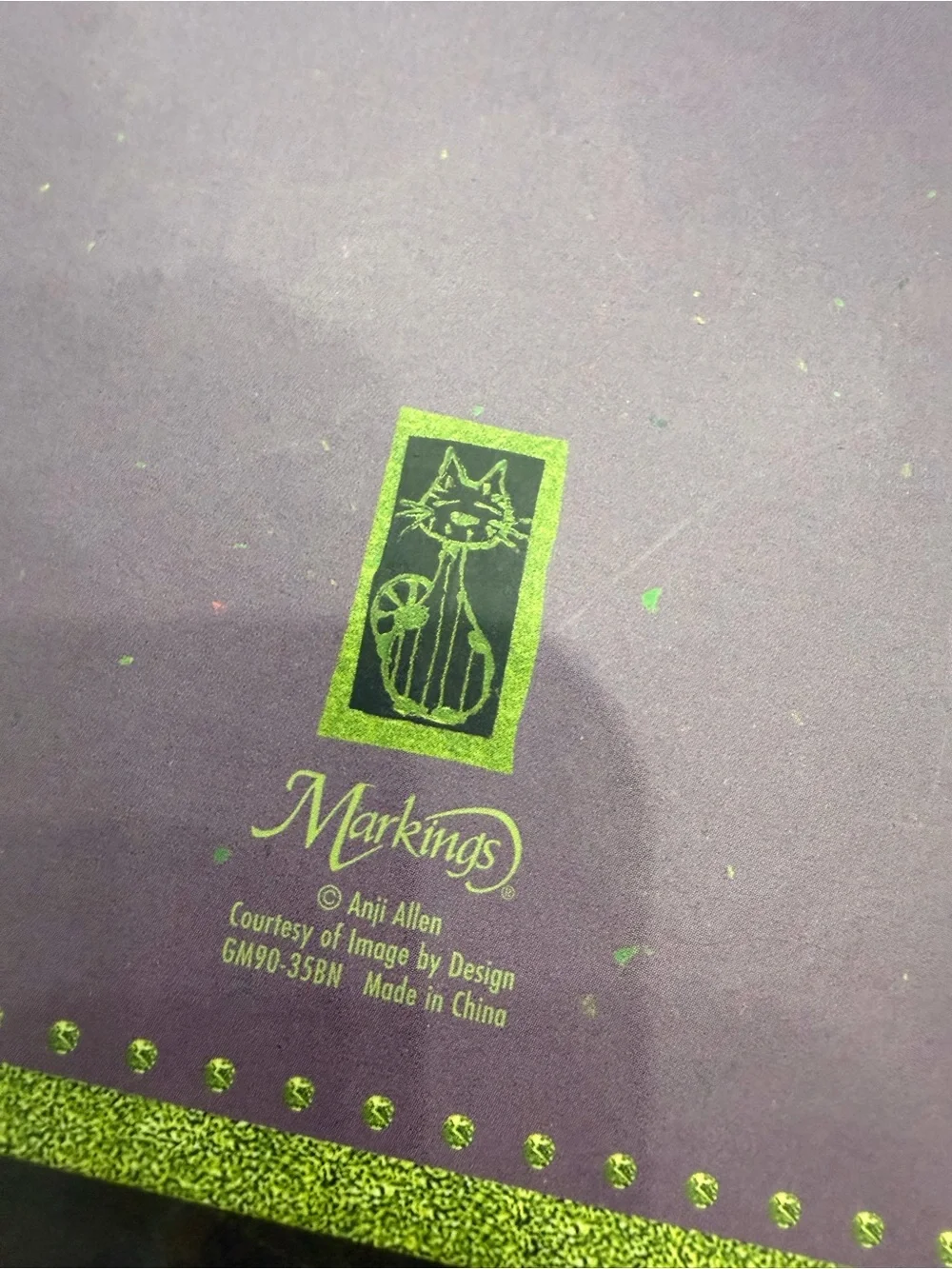 Vintage Markings Ani Allen Purple Cat Heart Music Journal